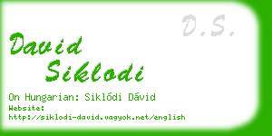 david siklodi business card