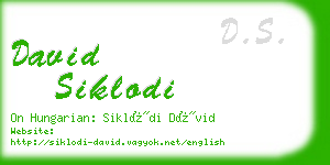 david siklodi business card